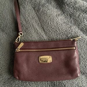 Michael Kors burgundy wristlet